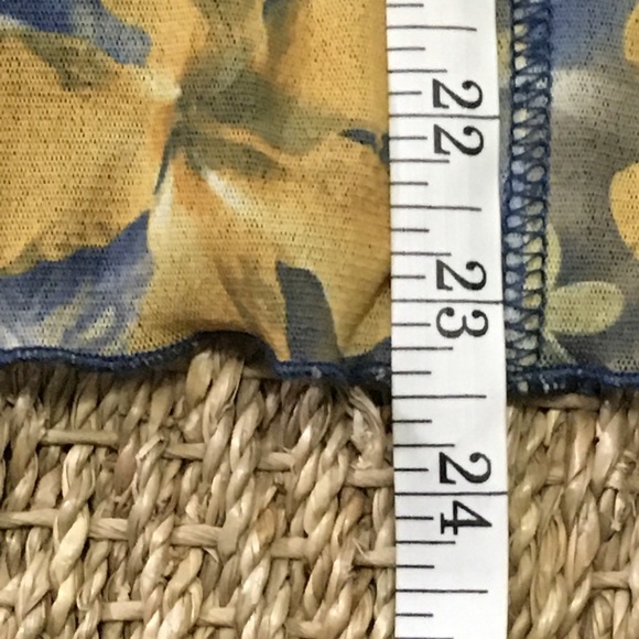 EUC LIOR PARIS EUC Pretty  Blue/Yellow Lined Top - Picture 9 of 11